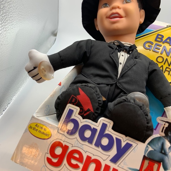 Vintage Baby Genius Stick 'Em Up Pals Baby Genius On Board Doll and Sign in Box - Picture 11 of 13
